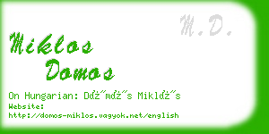 miklos domos business card